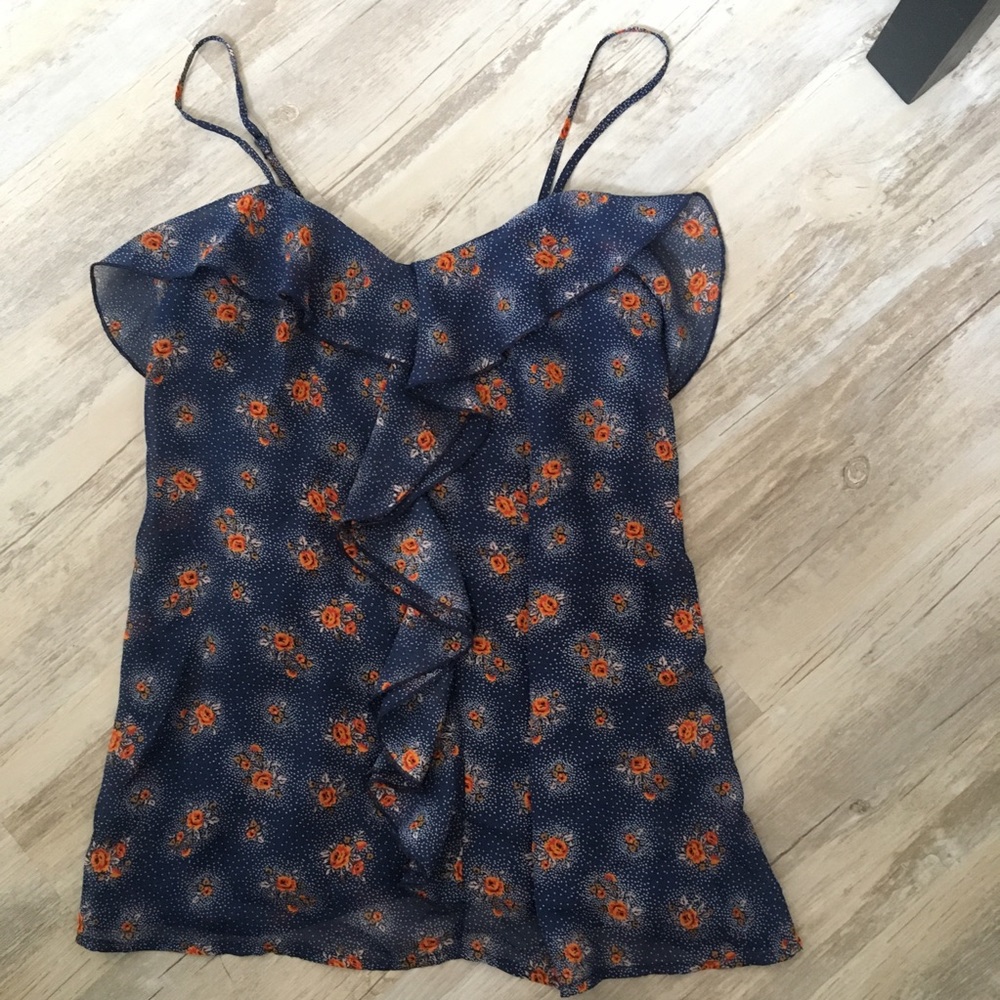 Pointillism Floral Ruffle Cami - Picture 3 of 5